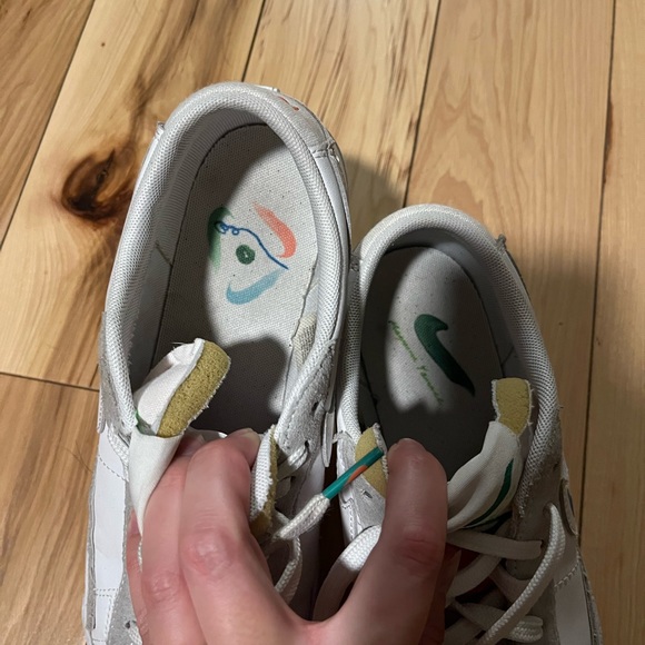 Nike x Mayumi Yamase Blazer Low '77 Sneakers Distressed Painted White Multicolor - Picture 2 of 12